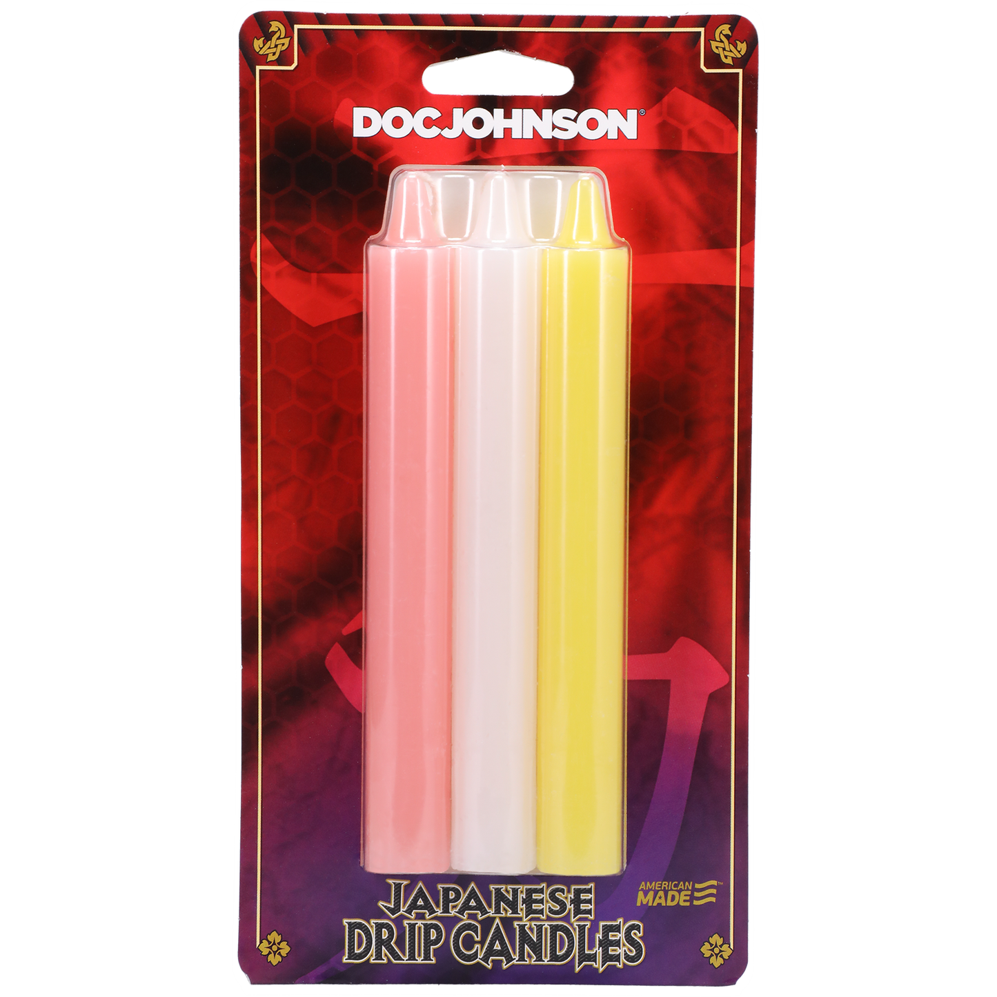 Doc Johnson - Velas Japonesas - Pack De 3 - Rosa, Blanca, Amarilla