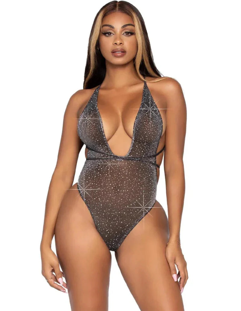 Lenceria Body De Pedrería Y Lurex De Leg Avenue