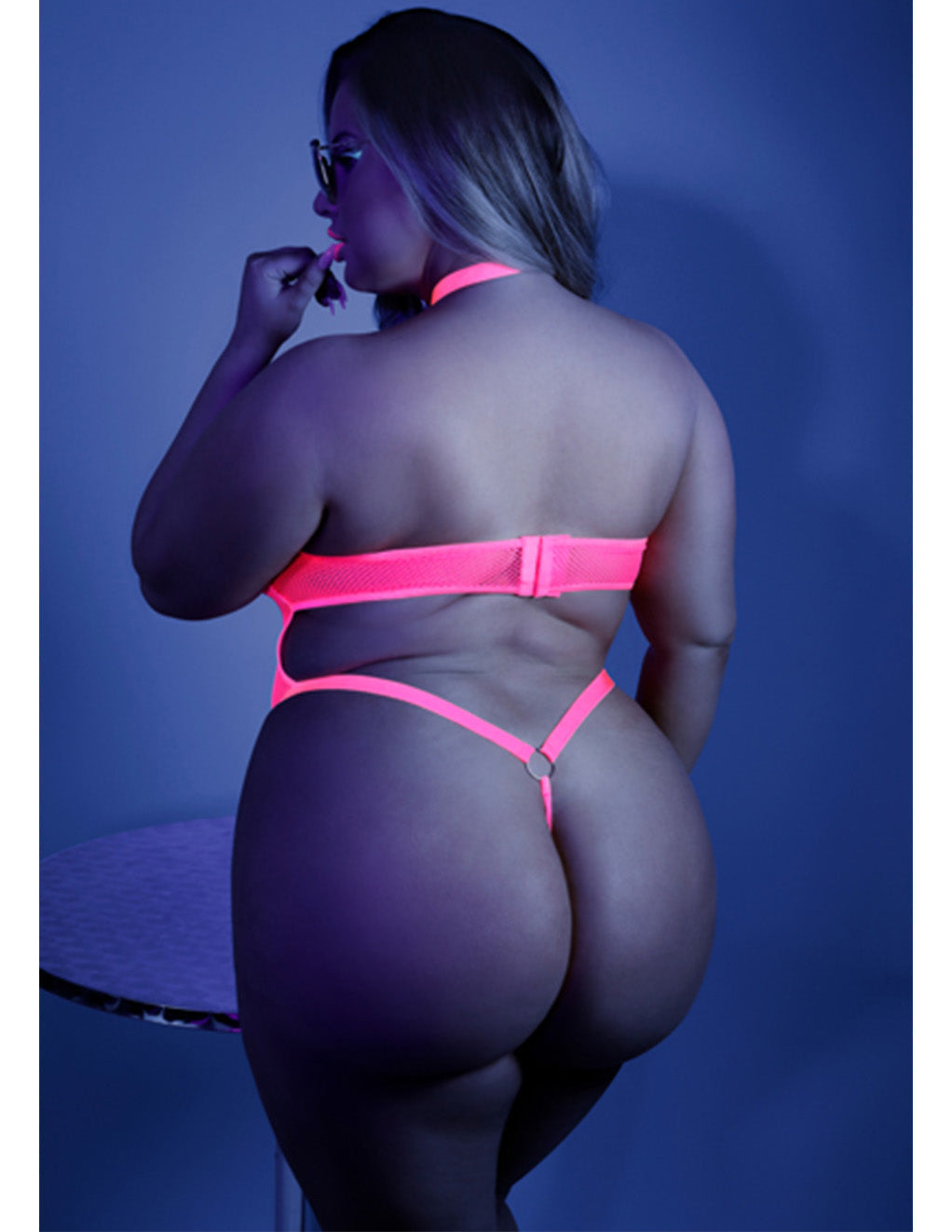 GLOW All Nighter Bodysuit- Plus- Black Light- Back