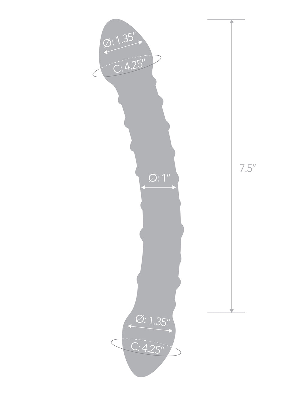 Glas Double Trouble 10" Dildo- Dimensions