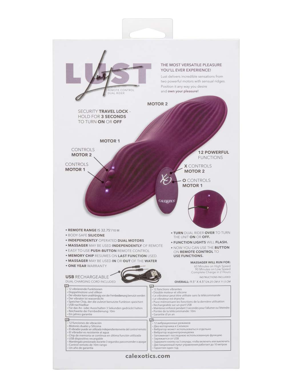 Lust Remote Control Dual Rider- Box- Back