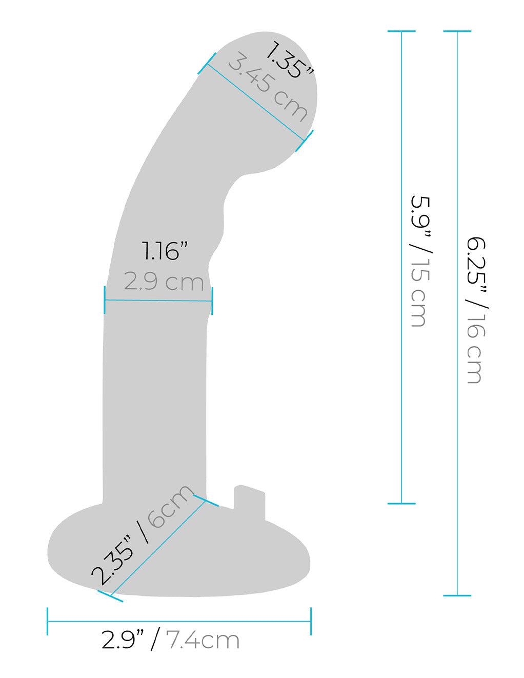 Pegasus 6" Ripple P-Spot/G-Spot Peg Strap-On Set- Size dimensions