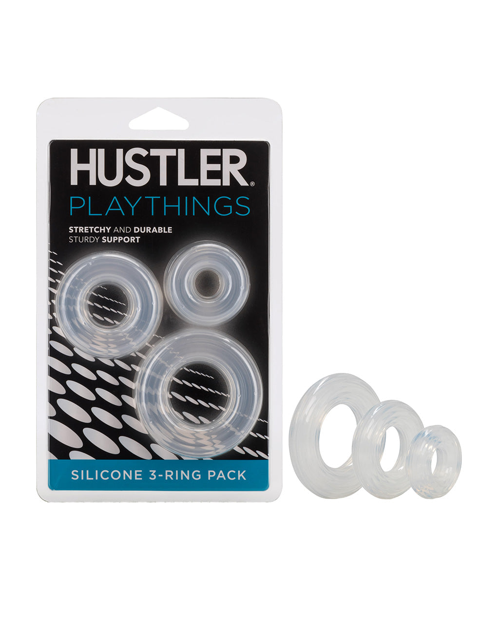 Hustler Playthings Premium Silicone 3 Ring Cockring Pack - Novelties - Cockring