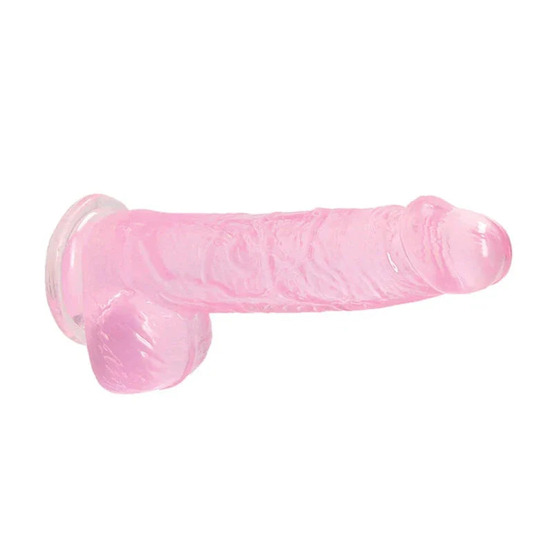 Dildo Realista 6" Con Bolas Rosa Realrock