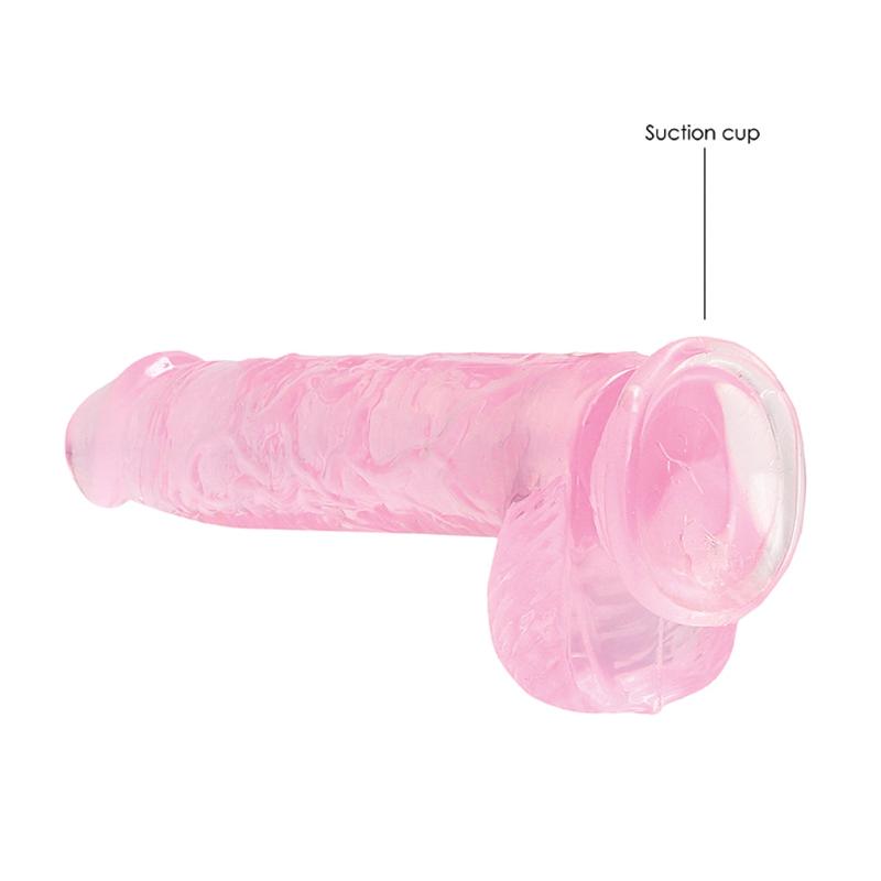 Dildo Realista 6" Con Bolas Rosa Realrock