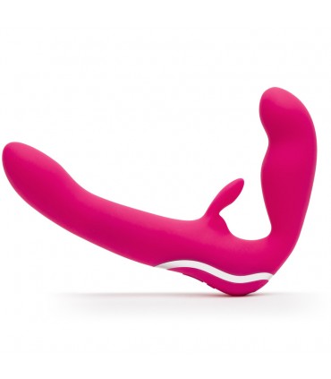 Vibrador Conejito Arnés Sin Correas Happy Rabbit Strapless Strap On Rabbit Vibe Pink