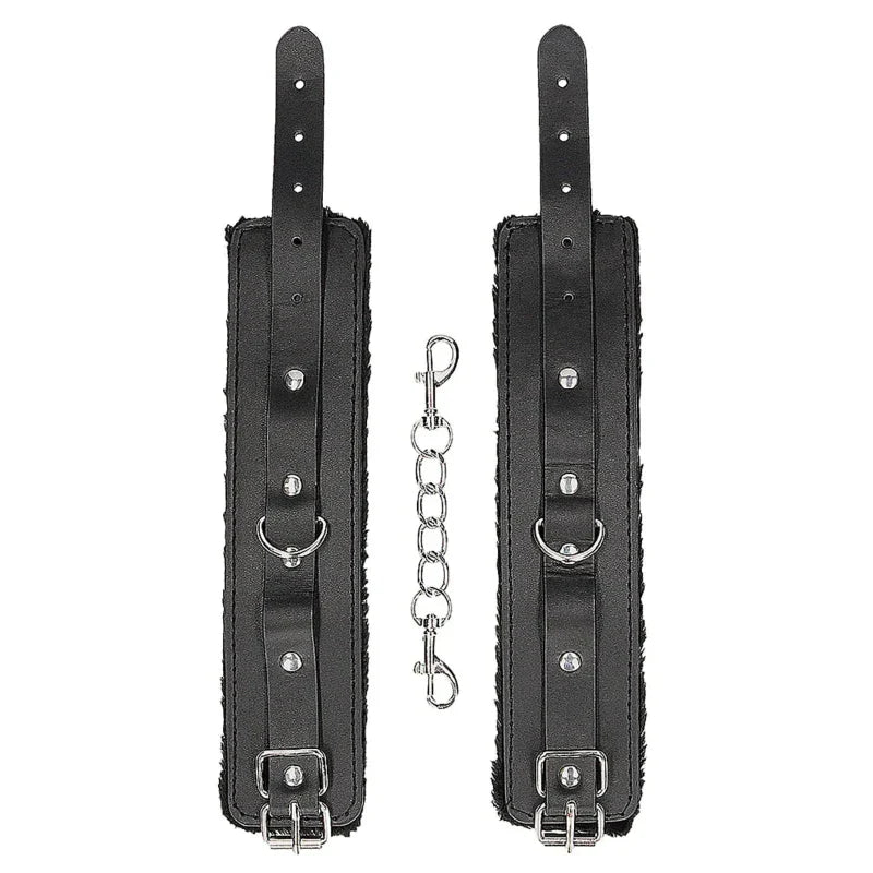 Esposas De Cuero Sintético De Felpa Con Correas Ajustables Ouch!