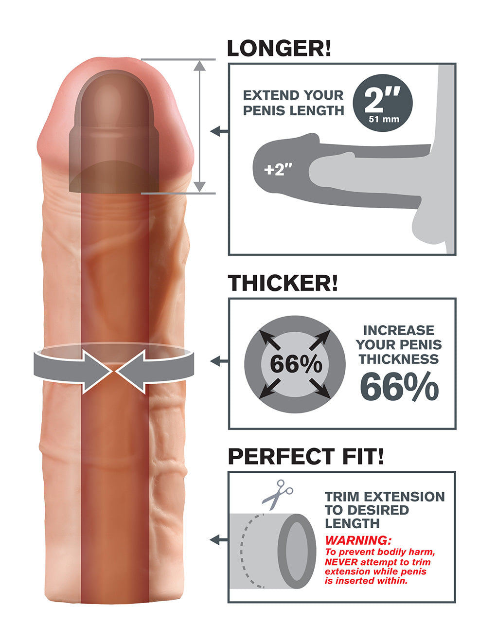 Pipedream Fantasy X-tension Mega 2inch Extension