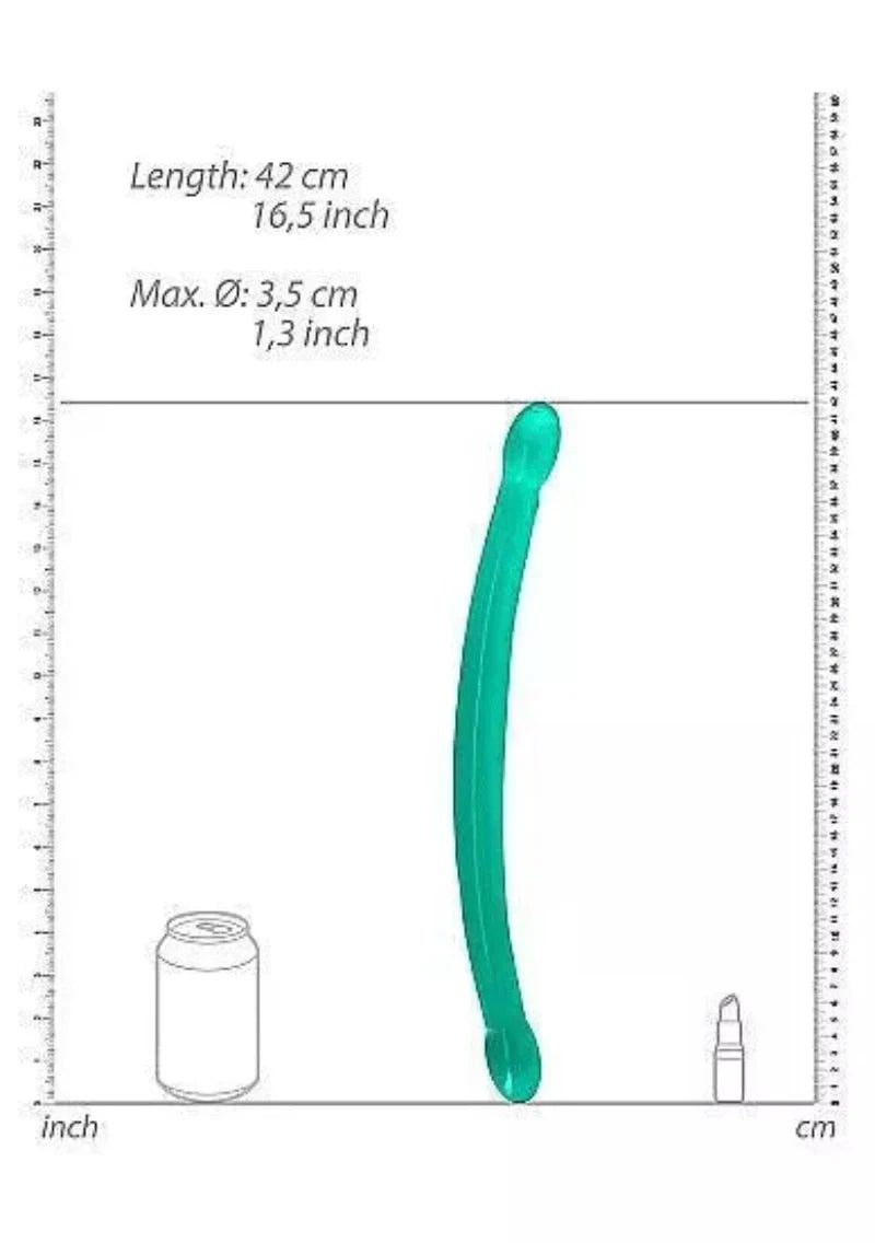 Doble Dildo No Realista 17" Turquesa Realrock