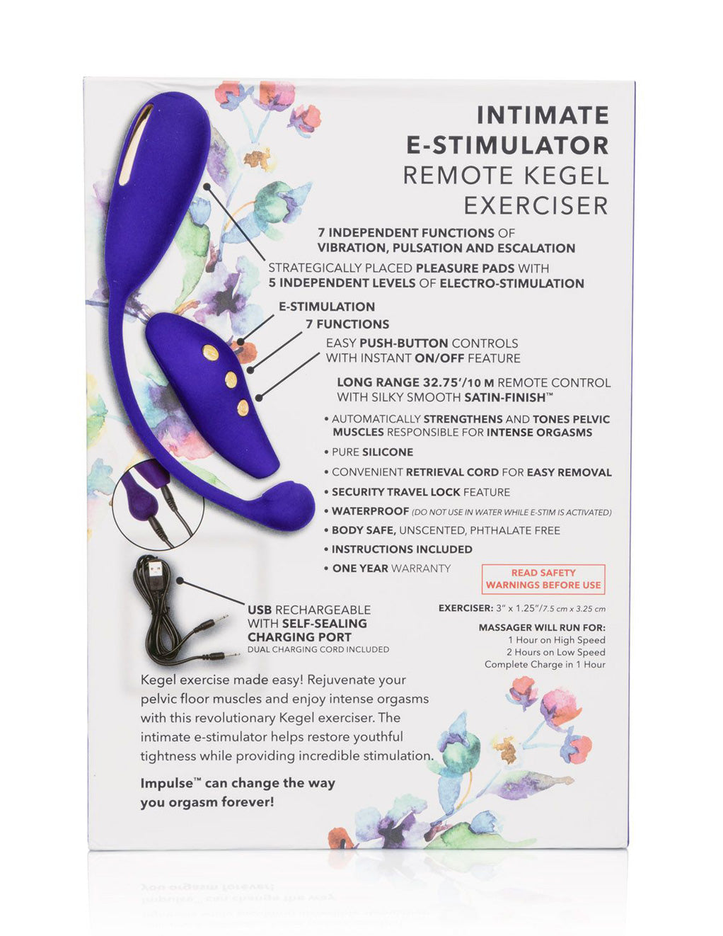 California Exotics Impulse Intimate E Stim Remote Kegel Box Back View