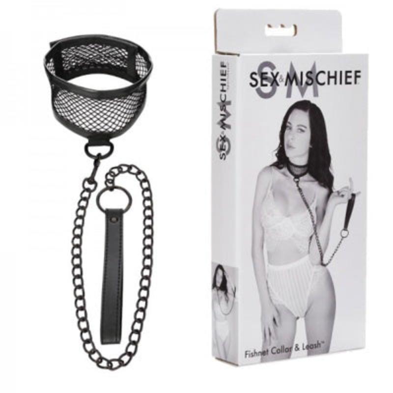 Bondage Collar Y Correa De Rejilla S&M