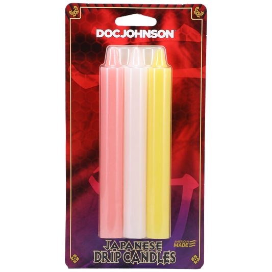 Doc Johnson - Velas Japonesas - Pack De 3 - Rosa, Blanca, Amarilla