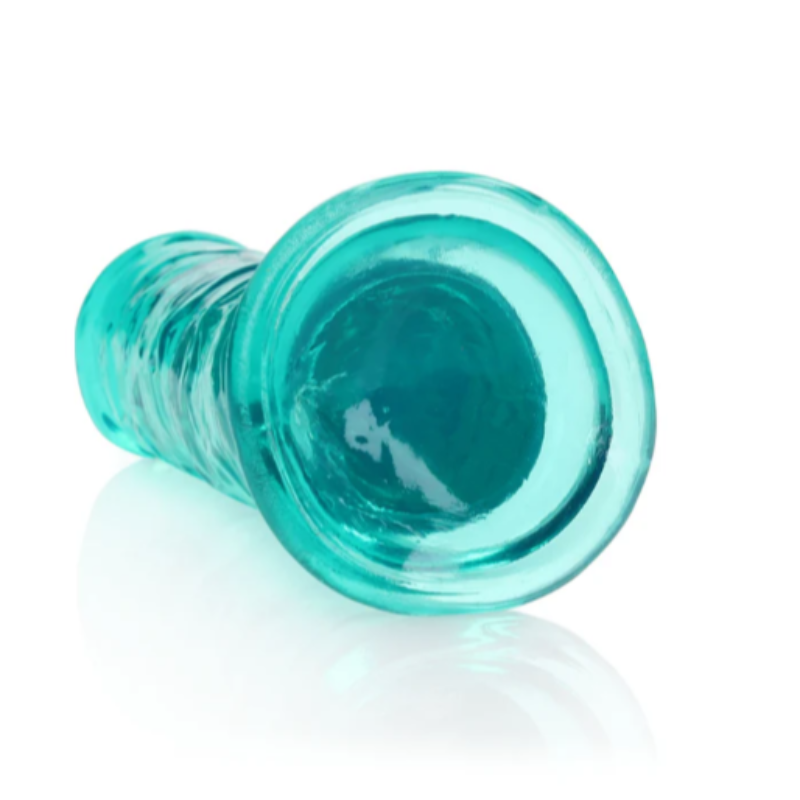 Dildo Realista Crystal Clear Recto 8" Con Ventosa Turquesa Realrock