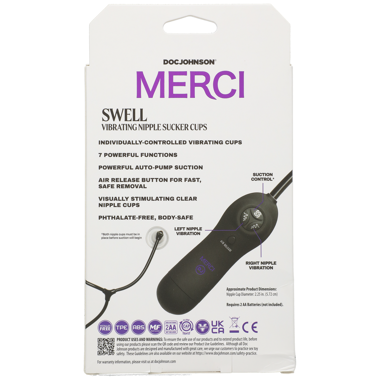 Merci - Swell - Vibrador automático para pezones - Negro, Violeta