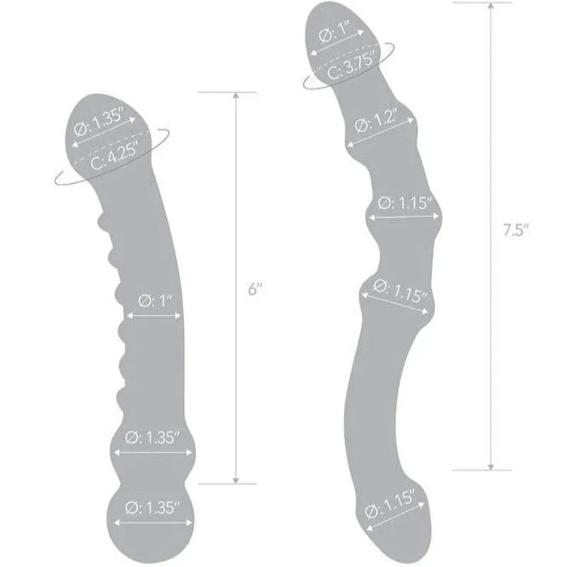 Set De Consoladores De Cristal 2Pc