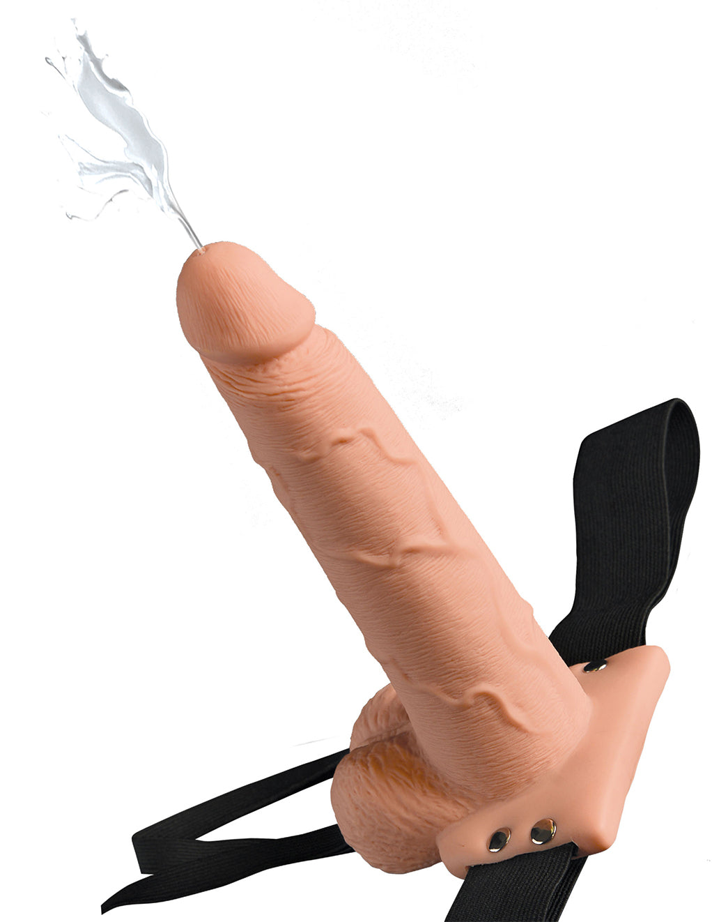 Fetish Fantasy 7" Squirting Strap-On- Vanilla- Squirting