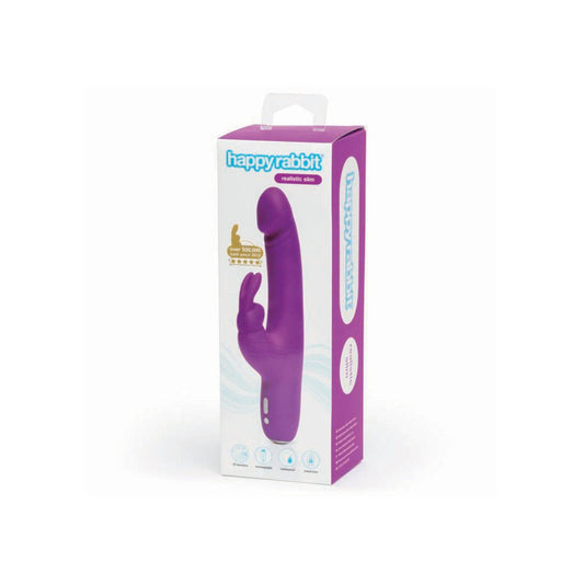 Vibrador Conejito Con Estimulador De Clitoris Happy Rabbit Slimline Realistic Purple