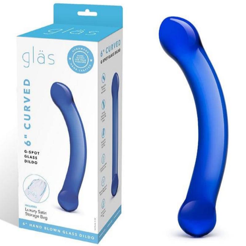 Consolador De Vidrio Curvado De 6"