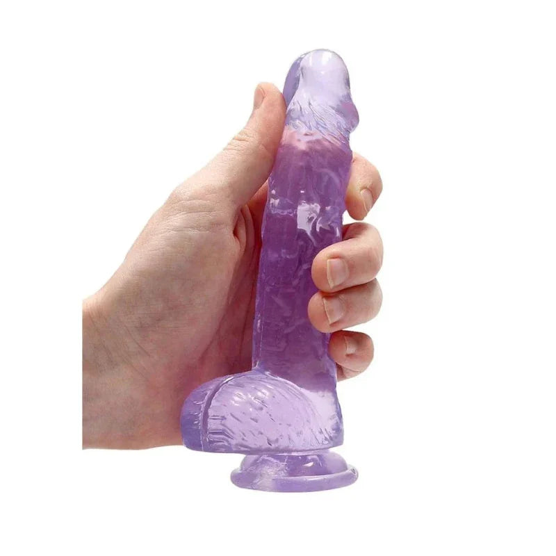 Dildo Realista 6" Con Bolas Morado Realrock