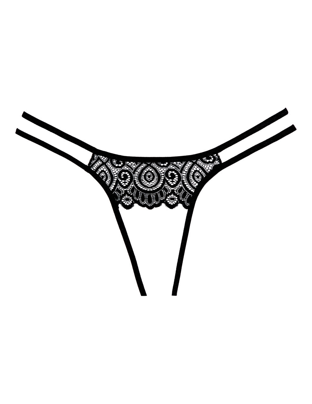 Crotchless Strappy Open Back Panty- Back