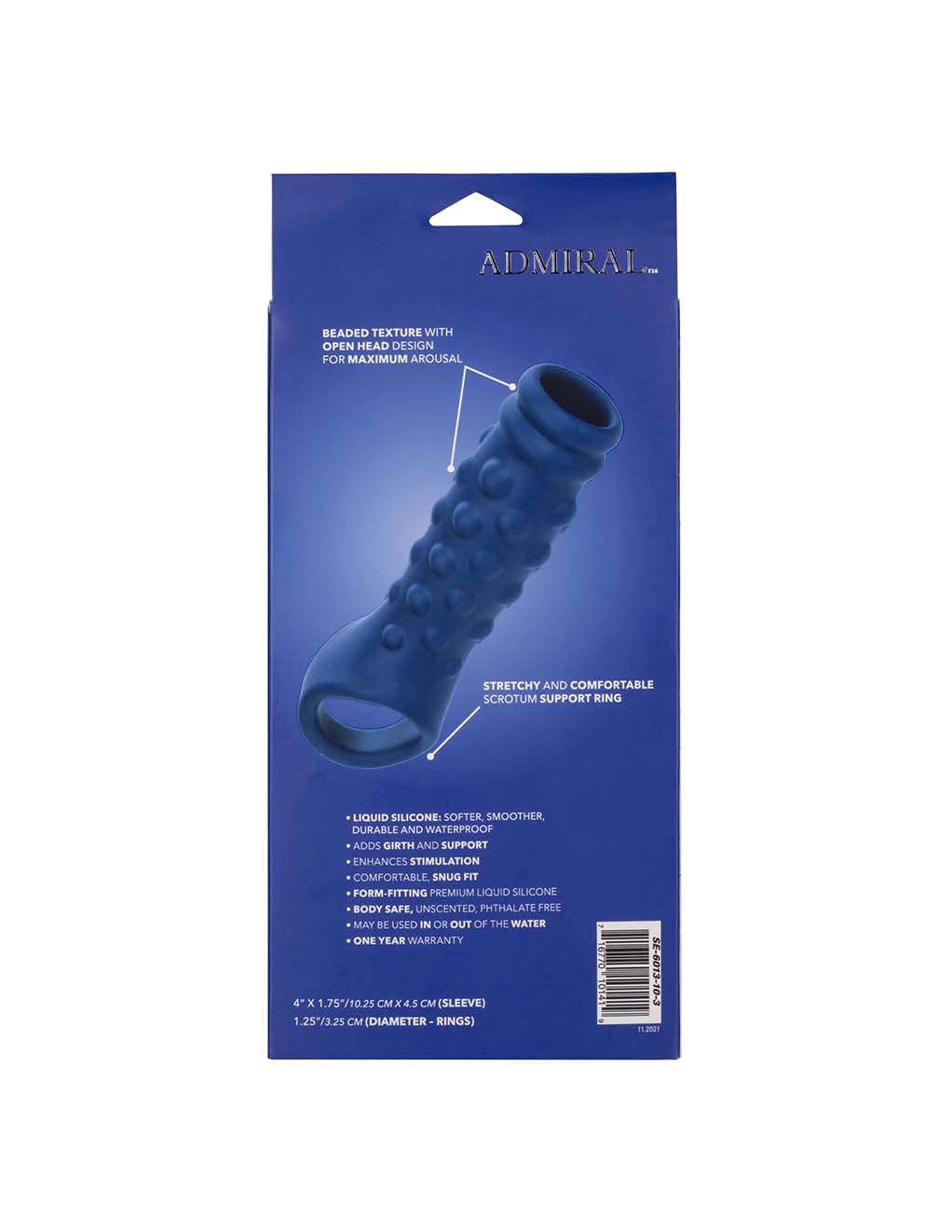 Admiral Liquid Silicone Beaded Extension- Box Back