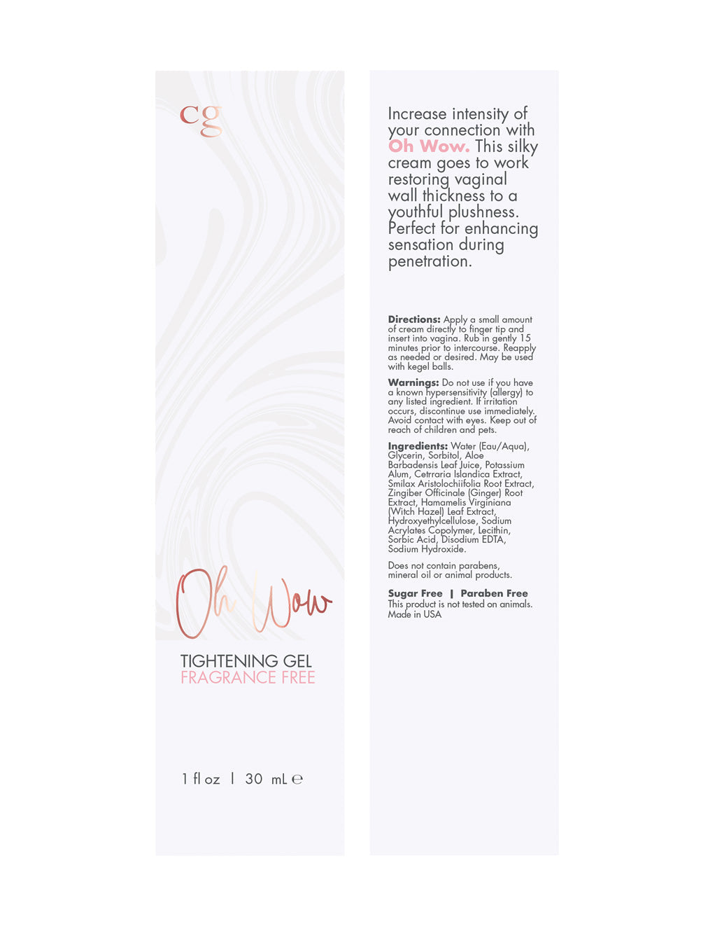 Cg Oh Wow Gel Tensor Vaginal 1 Oz