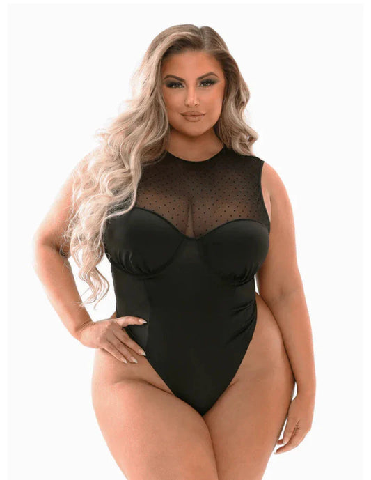 Lenceria Bodysuit Con Copa Moldeada Y Cuello Alto De Curve