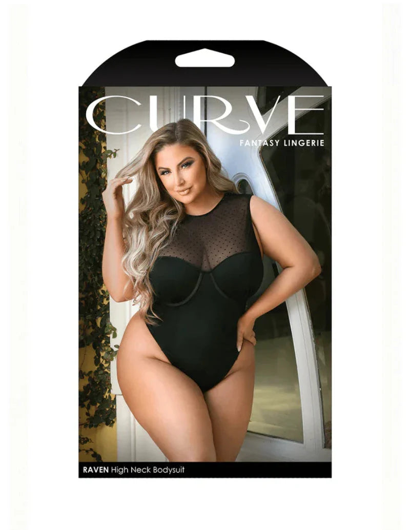Lenceria Bodysuit Con Copa Moldeada Y Cuello Alto De Curve