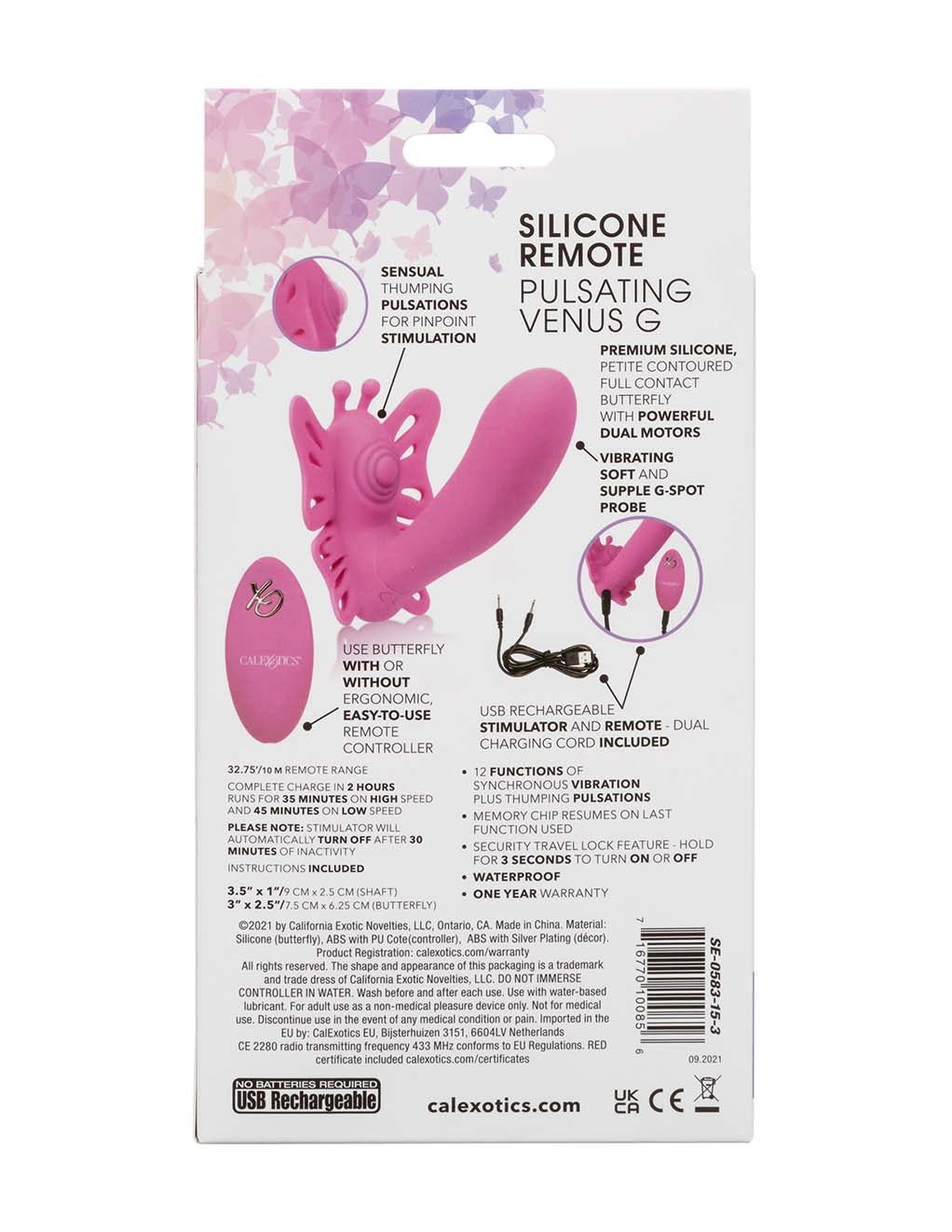 Vibrador Mariposa Con Control Remoto Calexotics Pulsating Venus G