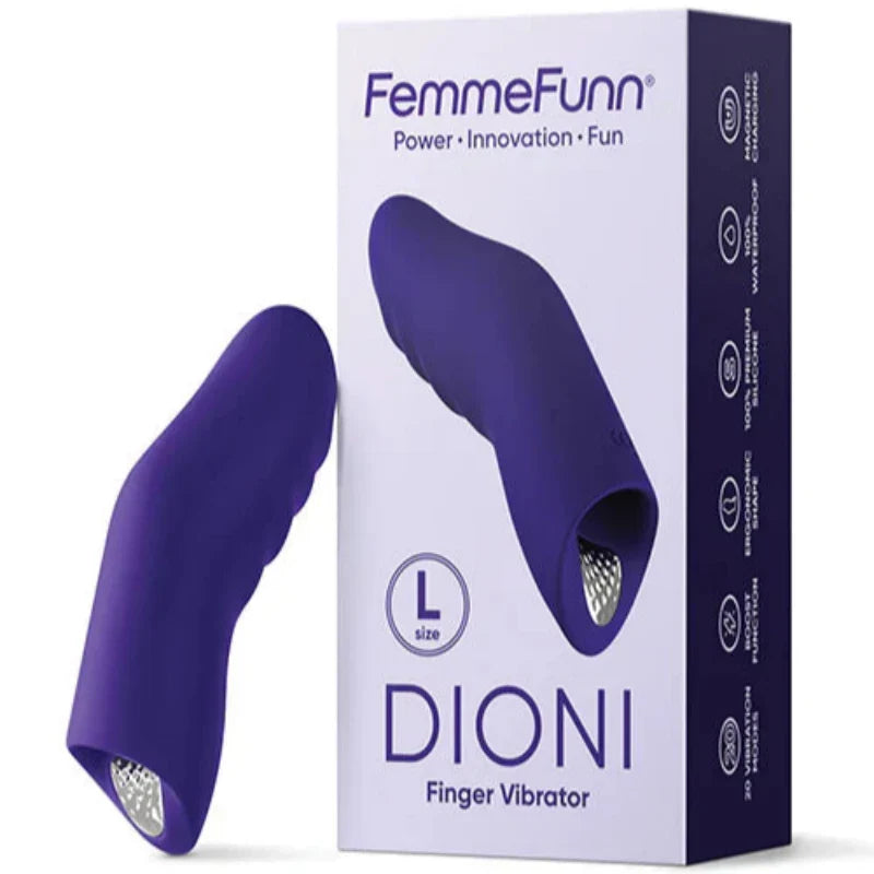 Vibrador De Forma Ergonómica Que Se Ajusta A Tu Dedo Dioni Large Dark