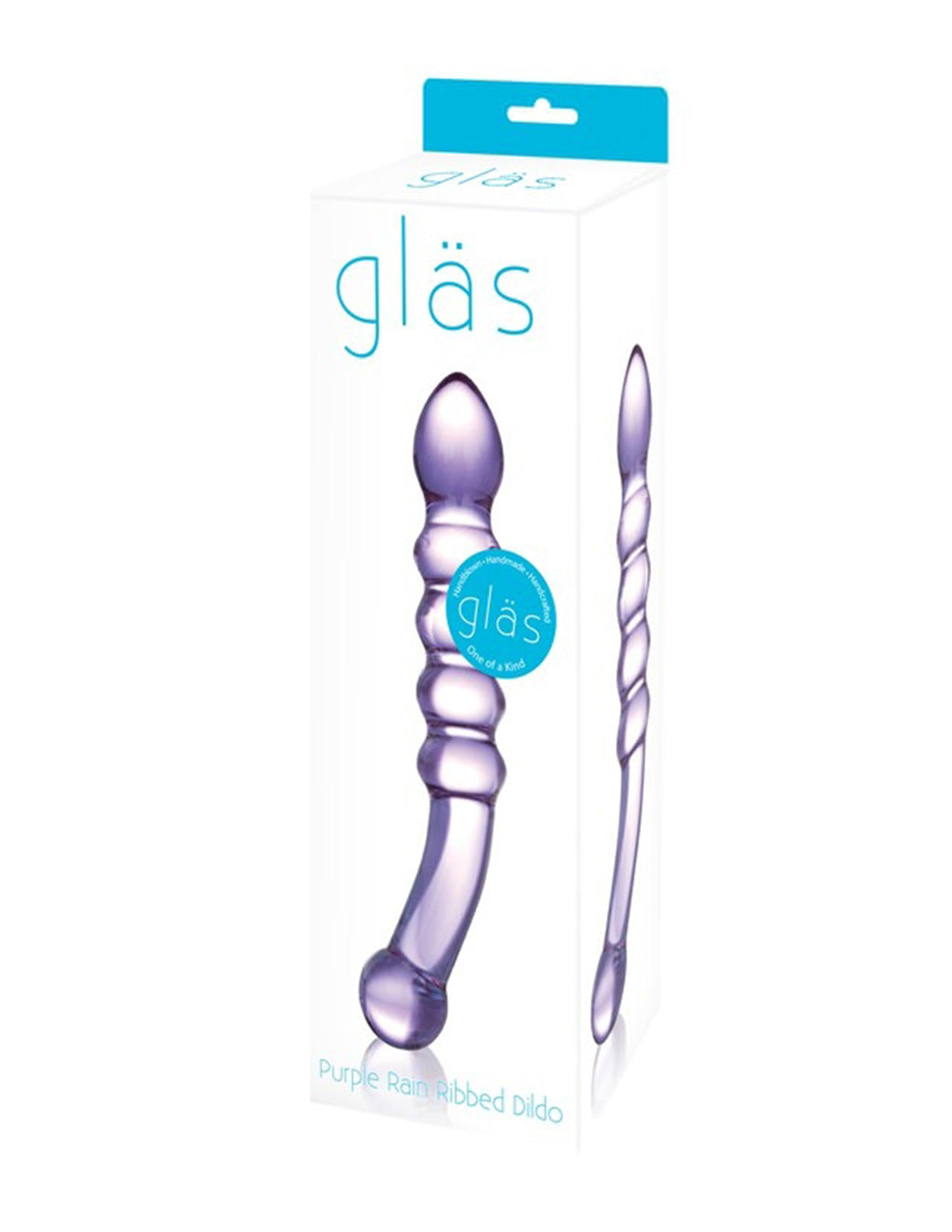 Glas Purple Rain Ribbed Dildo - Novelties - Glass