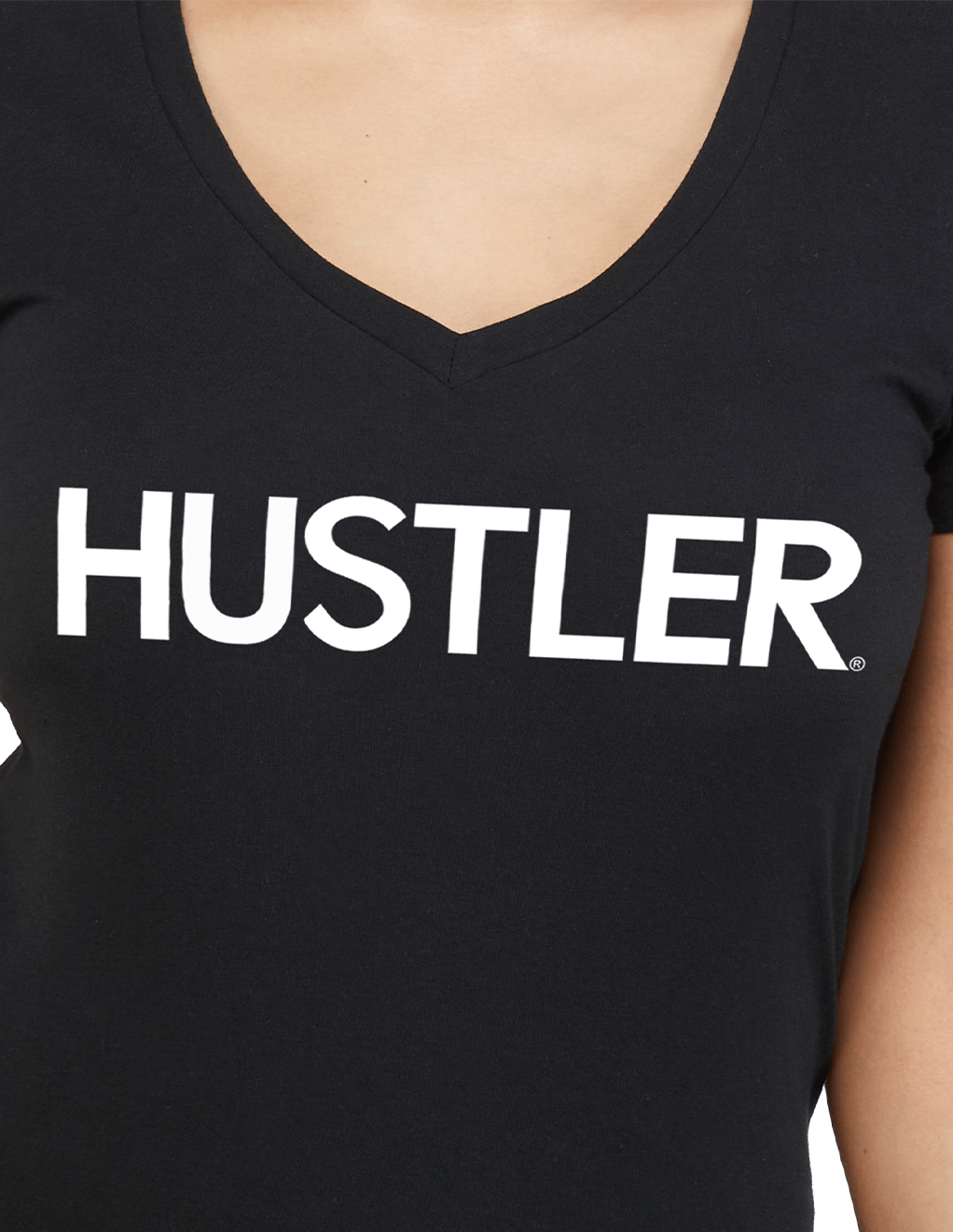 Hustler Classic Logo V Neck Tee