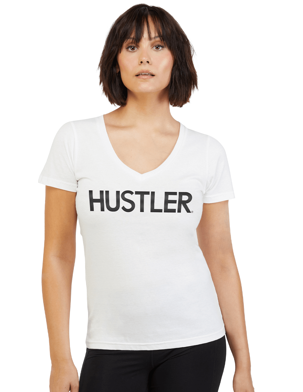 Hustler Classic Logo V Neck Tee