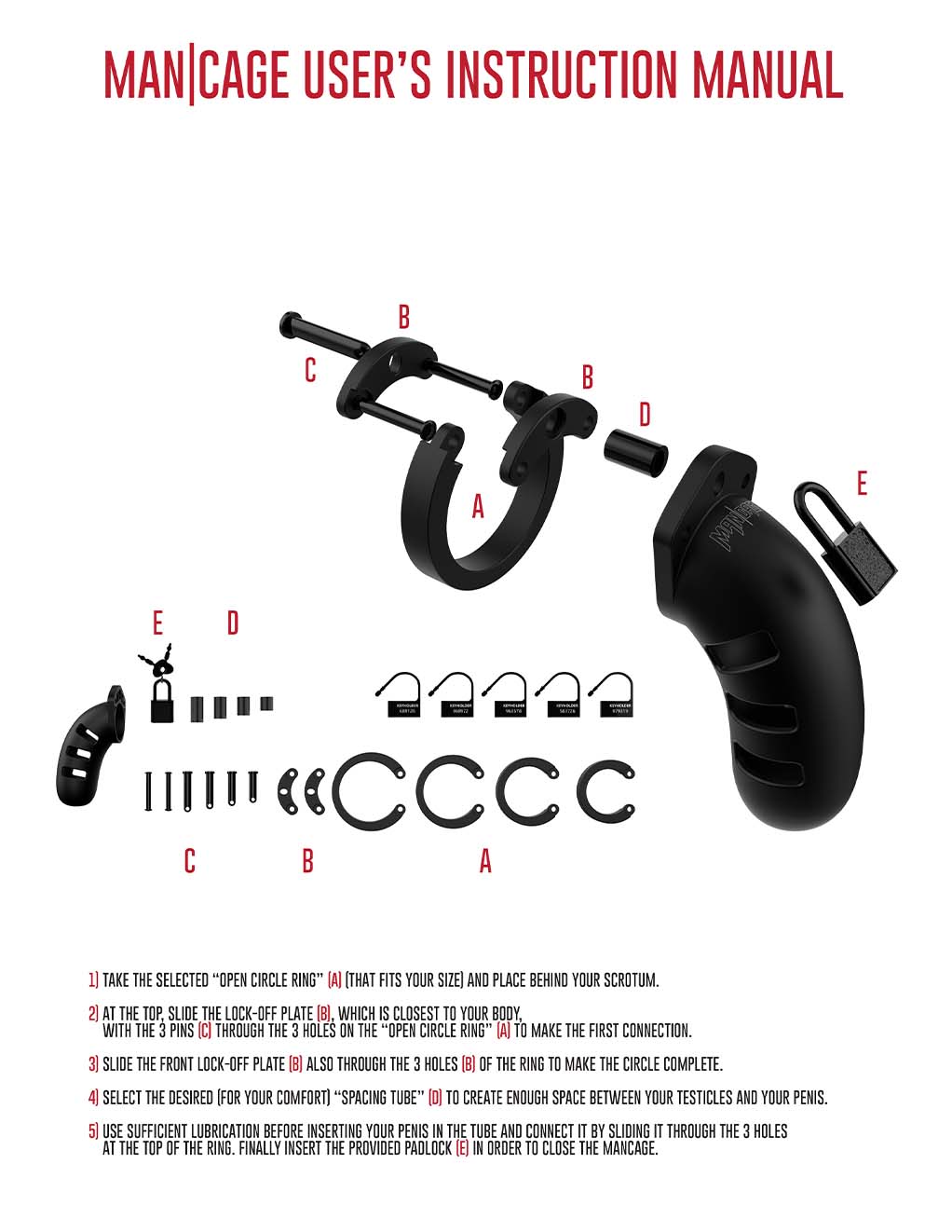 ManCage Model 21 Silicone Cock Cage 4.5"- Manual