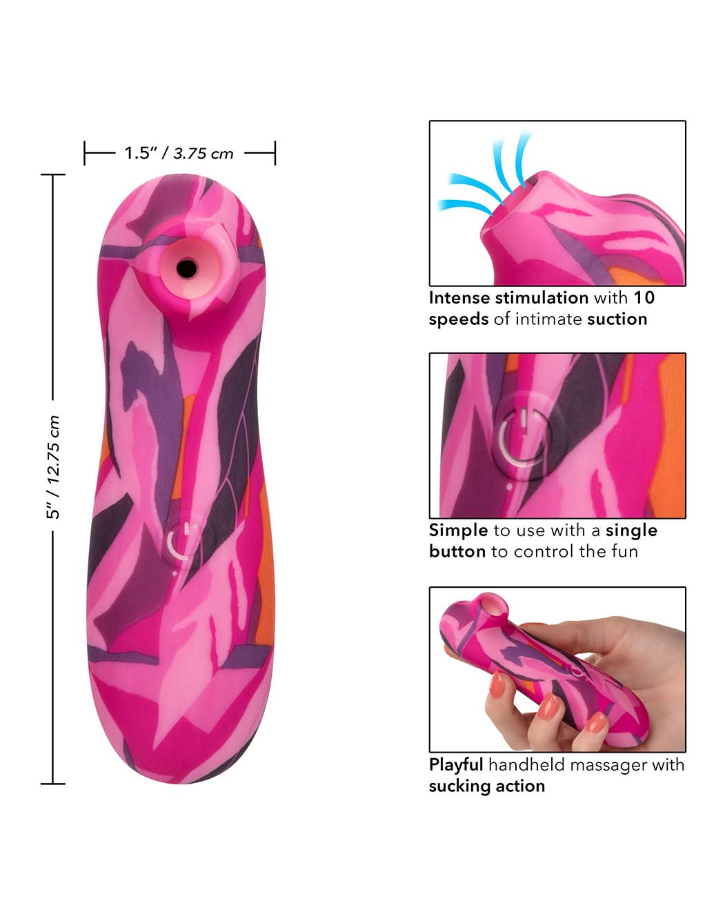 Naughty Bits Suck Buddy Massager- Specs