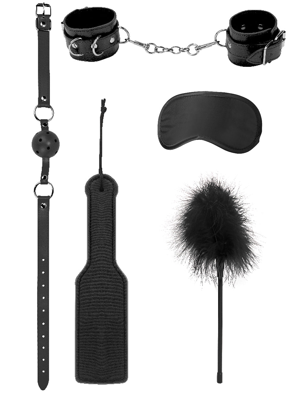 OUCH! Introductory Bondage Kit #4- Black- Front