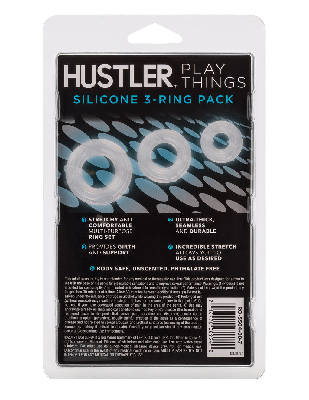 Hustler Playthings Premium Silicone 3 Ring Cockring Pack - Novelties - Cockring