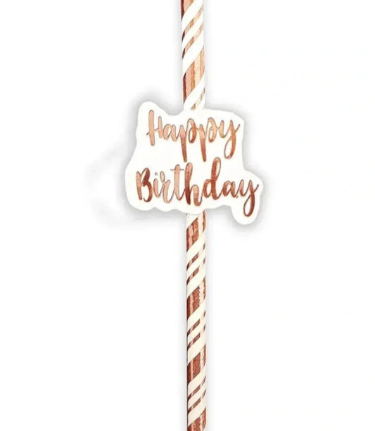 Pajitas 21° Cumpleaños Rose Gold