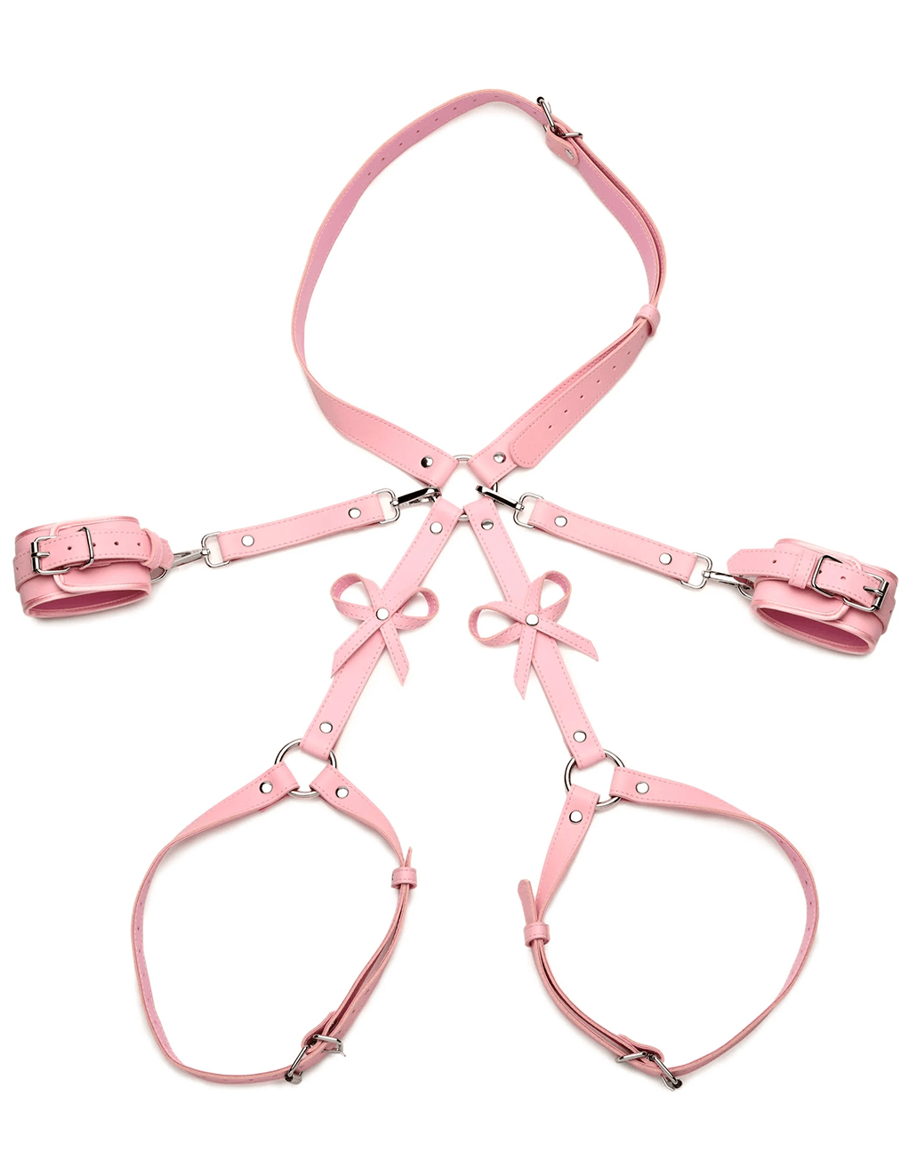 Strict Bondage Harness W/ Bows - Pink - Flat