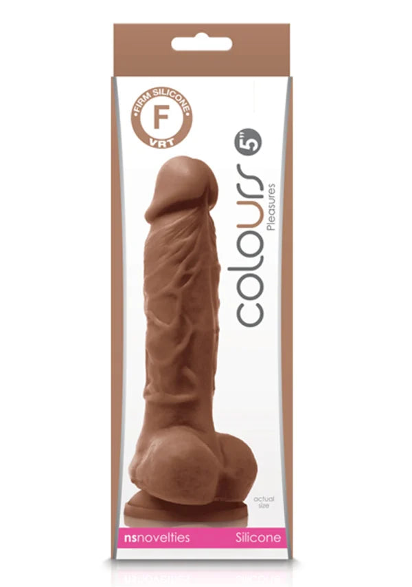 Dildo Cafe  5¨Con  Ventosa Colours Pleasures 5" Dildo Brown