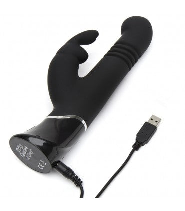 Vibrador Conejito Con Eje Curvo Con Empuje Fifty Shades Rechargeable Thrusting