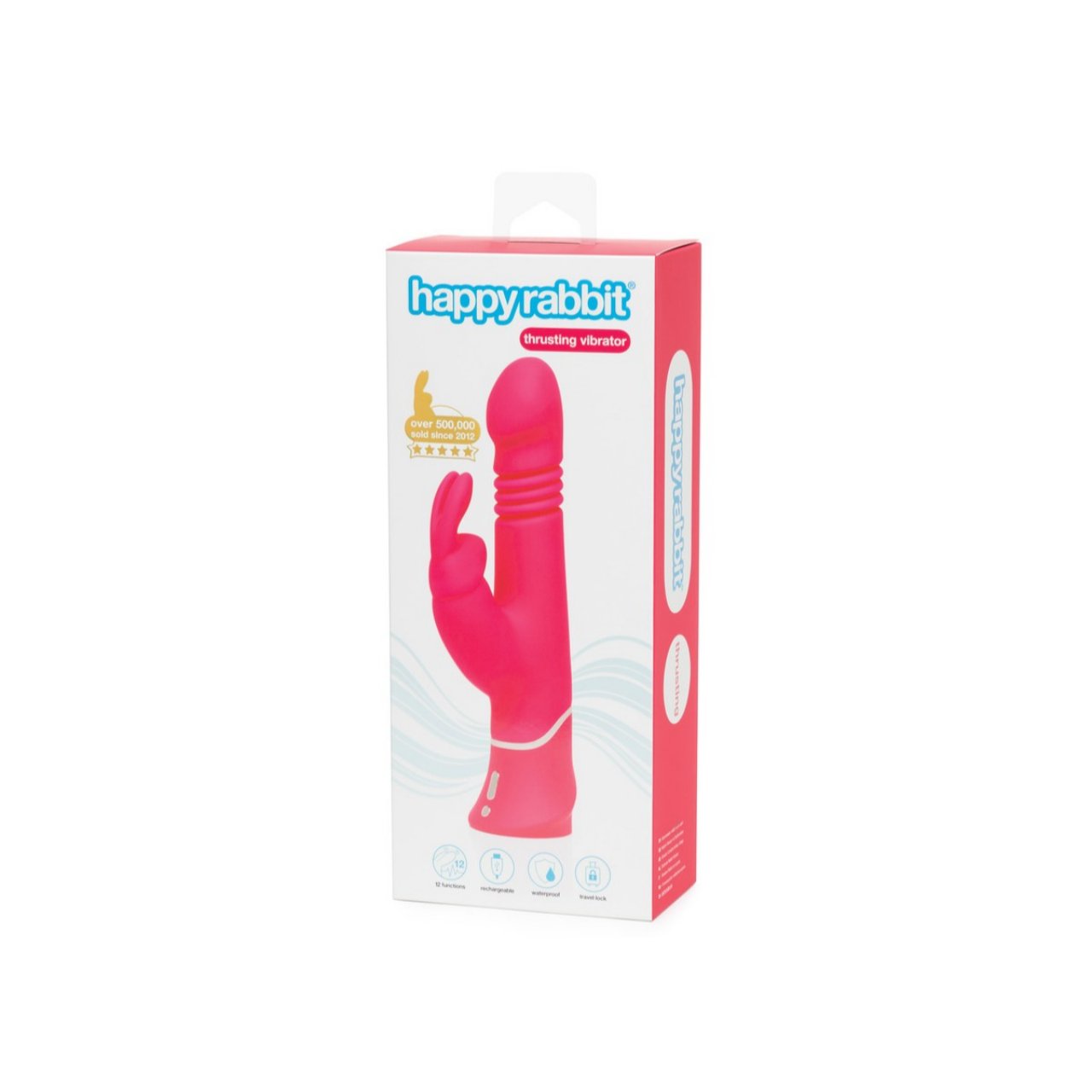 Vibrador Con Estimulador De Clitoris Happy Rabbit Thrusting Realistic Pink
