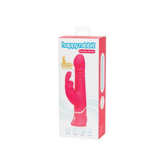 Vibrador Con Estimulador De Clitoris Happy Rabbit Thrusting Realistic Pink