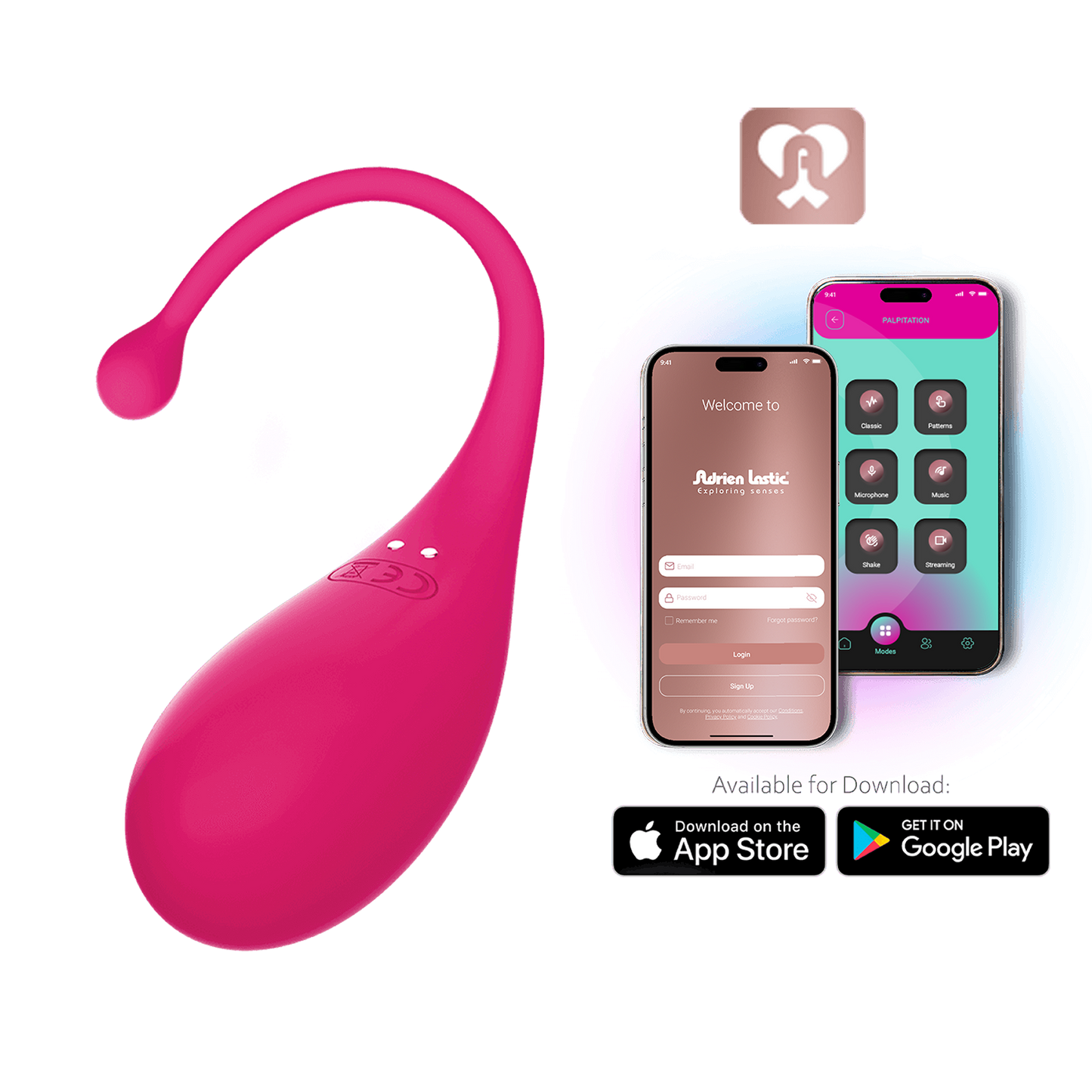 Adrien Lastic - Estimulador vibrador con control por aplicación - Fucsia