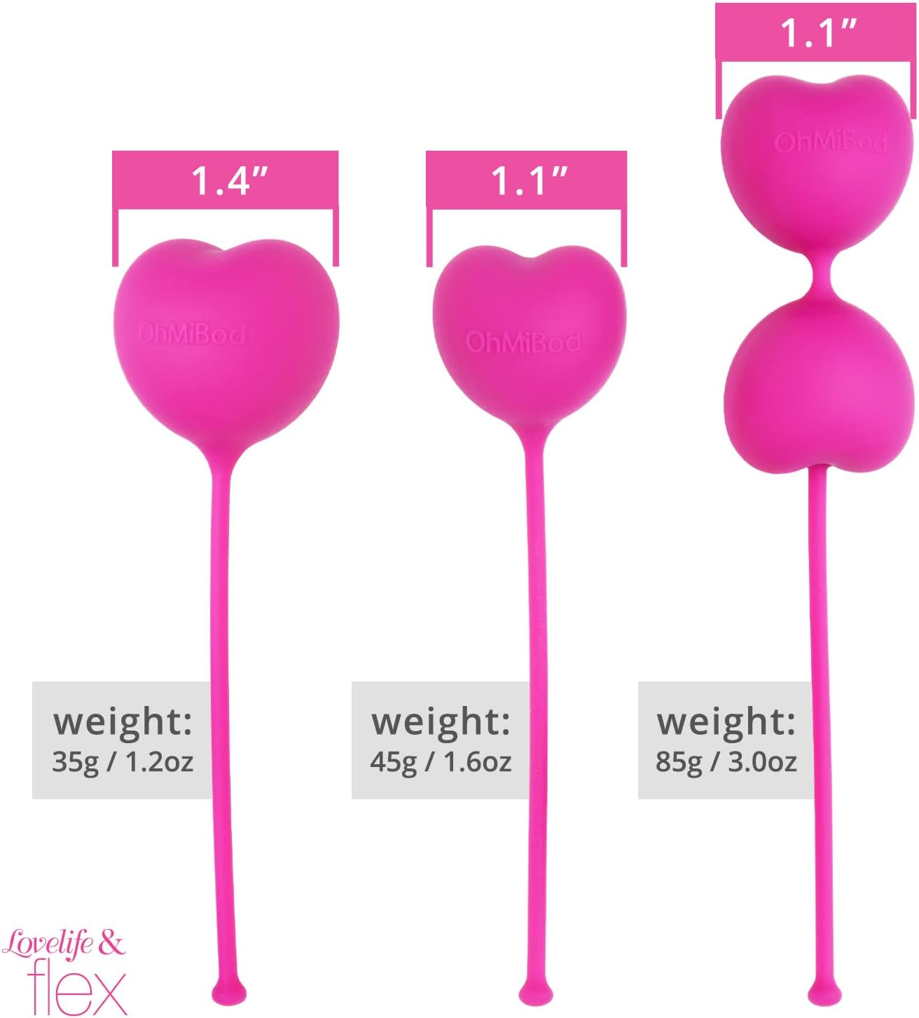 OhMiBod - Lovelife Flex Kegel Balls – Pesos Kegel para mujeres para fortalecer los músculos del suelo pélvico