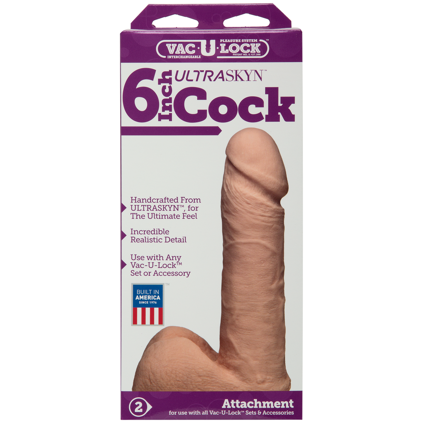 DOC JOHNSON - Vac-U-Lock - Pene ULTRASKYN de 15 cm - Vainilla