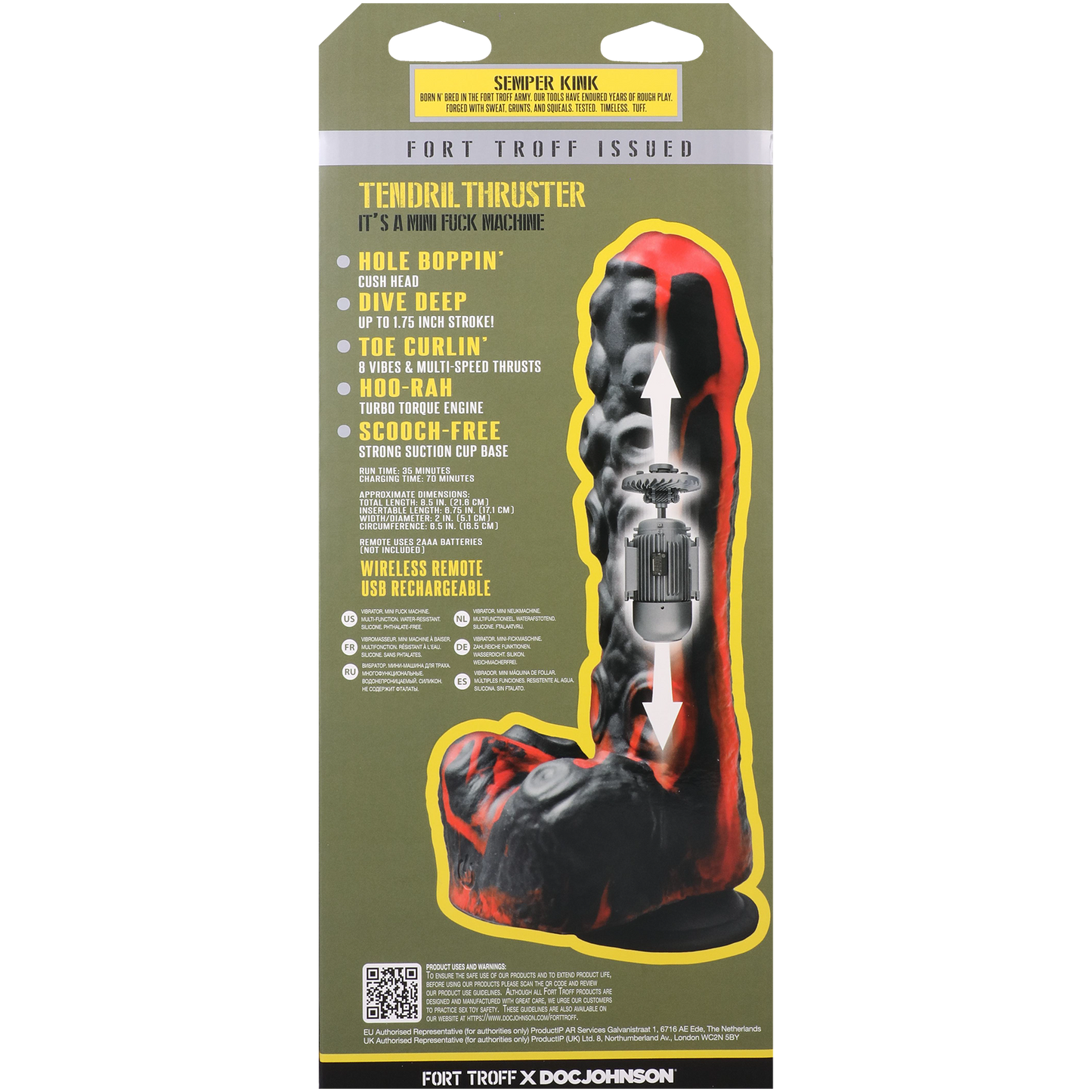 Fort Troff - Mini máquina sexual - Recargable, silicona con mando a distancia - Rojo