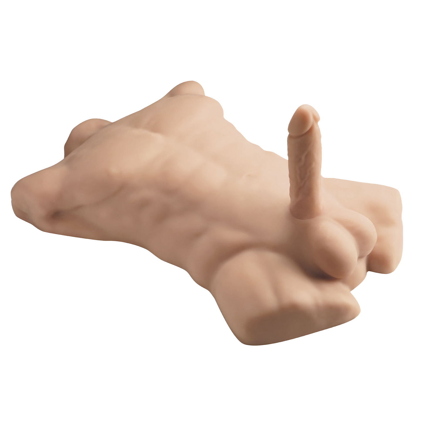 SILEX-D - Apollo L Torso Masculino + Dildo de Silicona Líquida Modelo 2 (7") - Vainilla