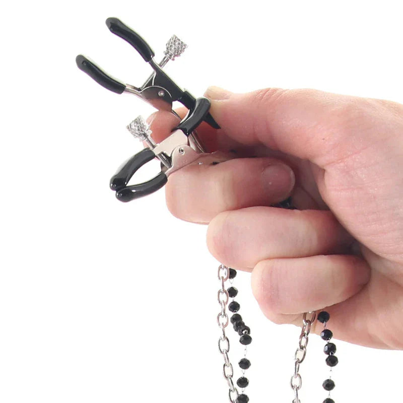 Bondage Collar De Corazón Con Joyas Para Pezones