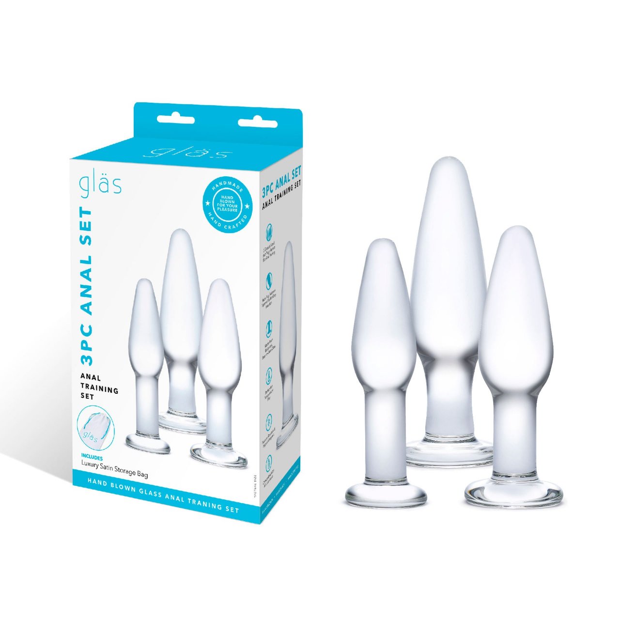 Entrenador Anal Glass 3Pc